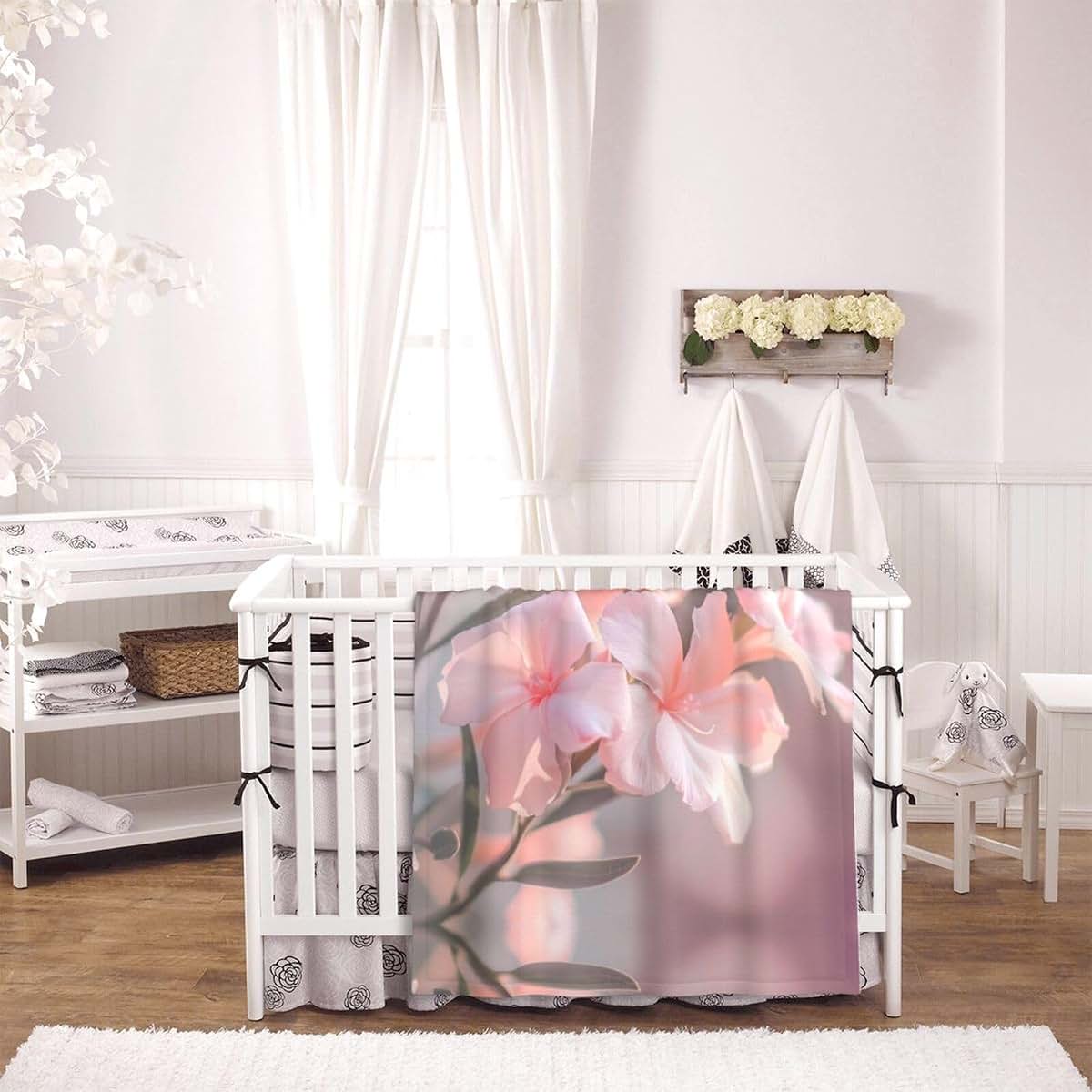 WBQLSL Oleander Pattern Baby Blanket 30"x40" Soft Polyester Fleece (photo 4)