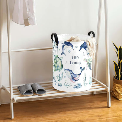 Joyestore Sea Animals Watercolor Ocean Fish Turtle Whale Storage Bin (photo 4)