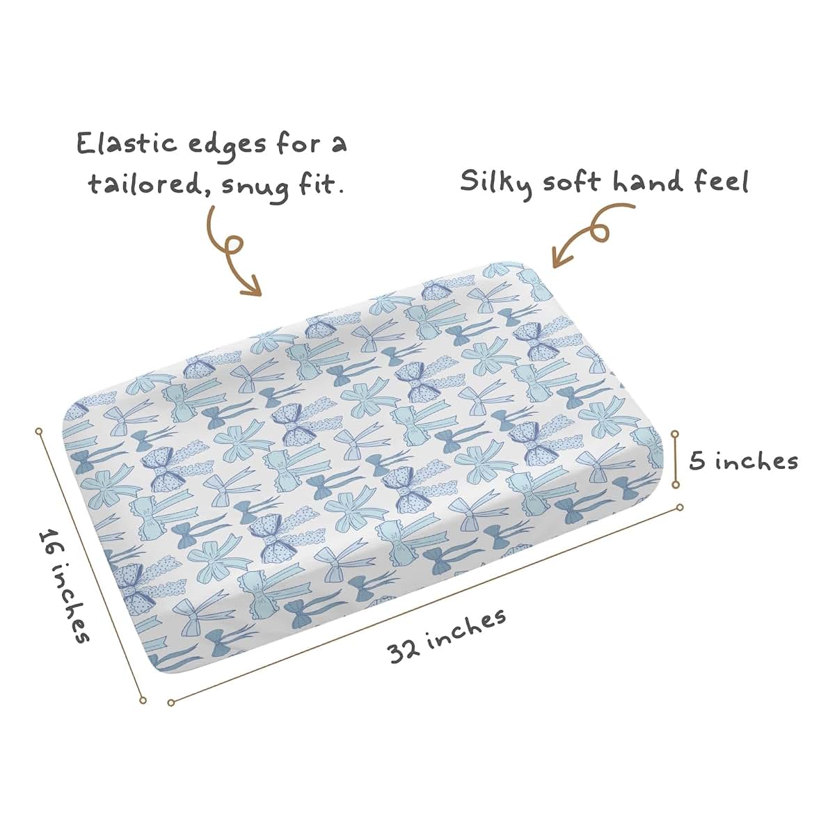 Tewrnvioc Dirty Blue Changing Pad Cover
