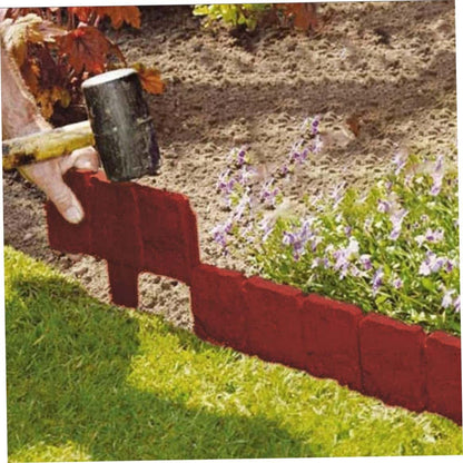 YLHHWVY 10Pcs Black Plant Border Stone Effect Lawn Edging Plastic Garden Palisade Fence Plant Border for Flower Bed