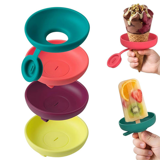 Gucagle 4 Pack Ice Pop Holders for Kids, Catches Drips Before They Drop, Frozen Pop and Ice Cream Holder for Summer