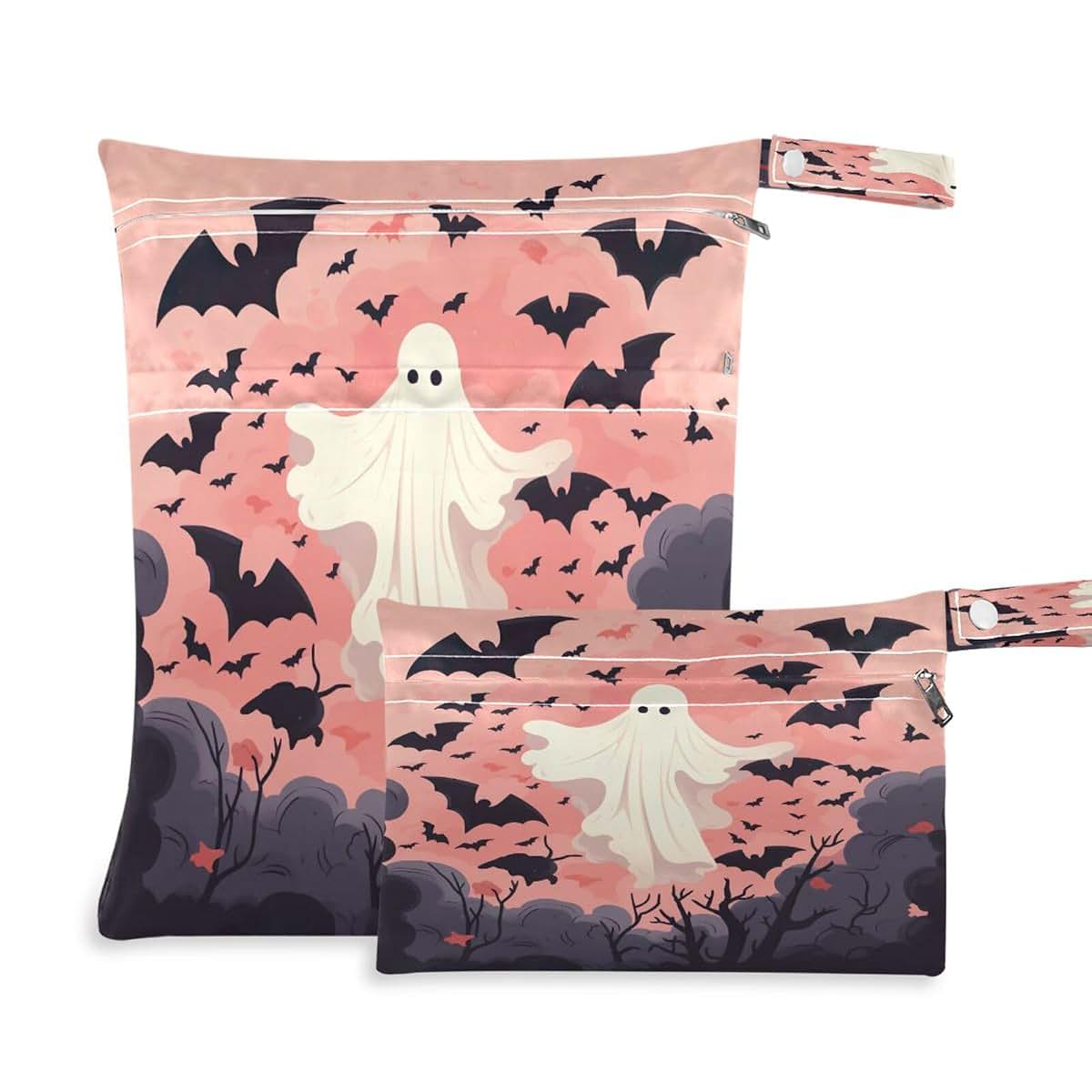 Guiji Bats And Ghosts Wet Dry Bag 2pc Reusable