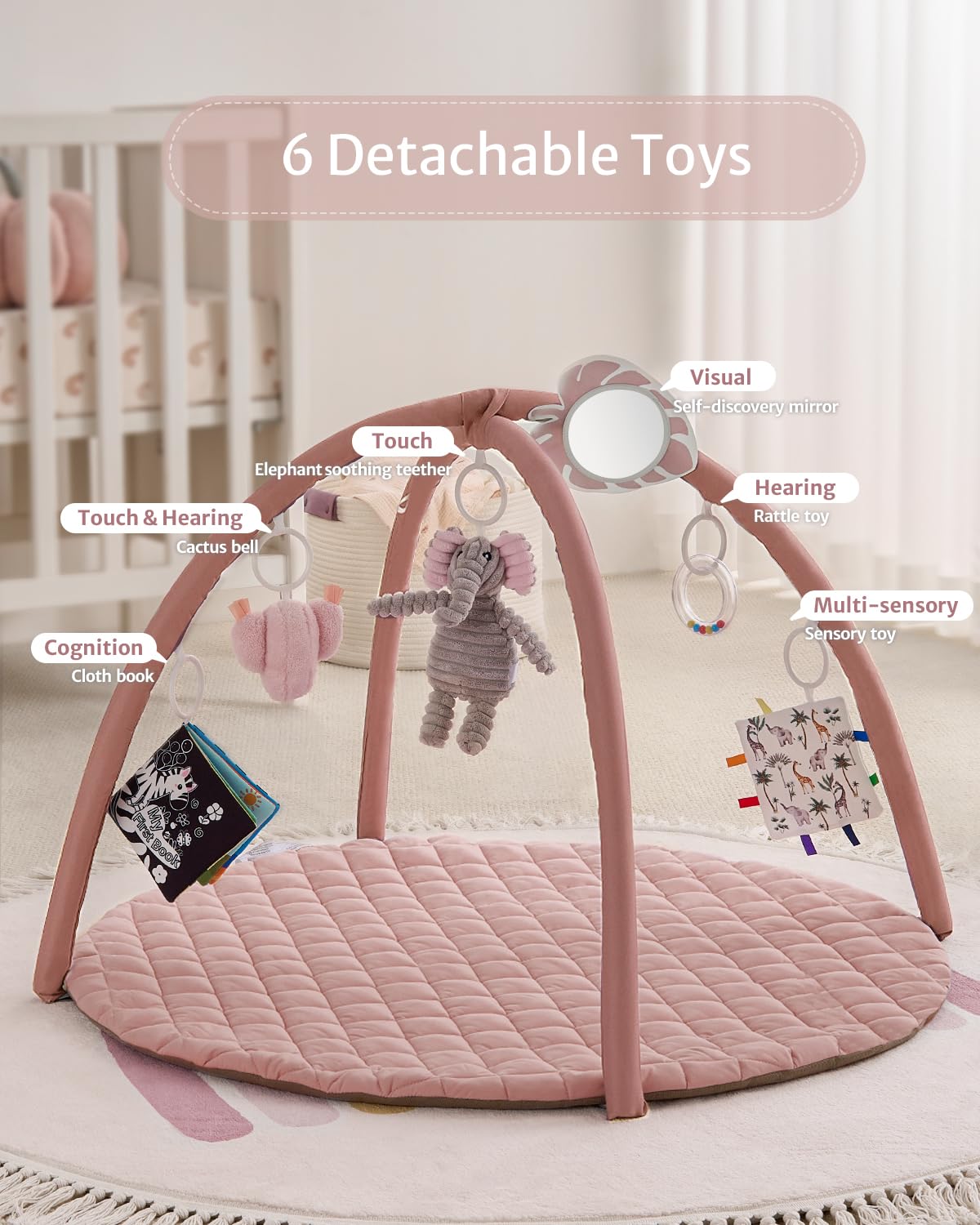 Blissful Diary Play Gym Mat Soft Pink