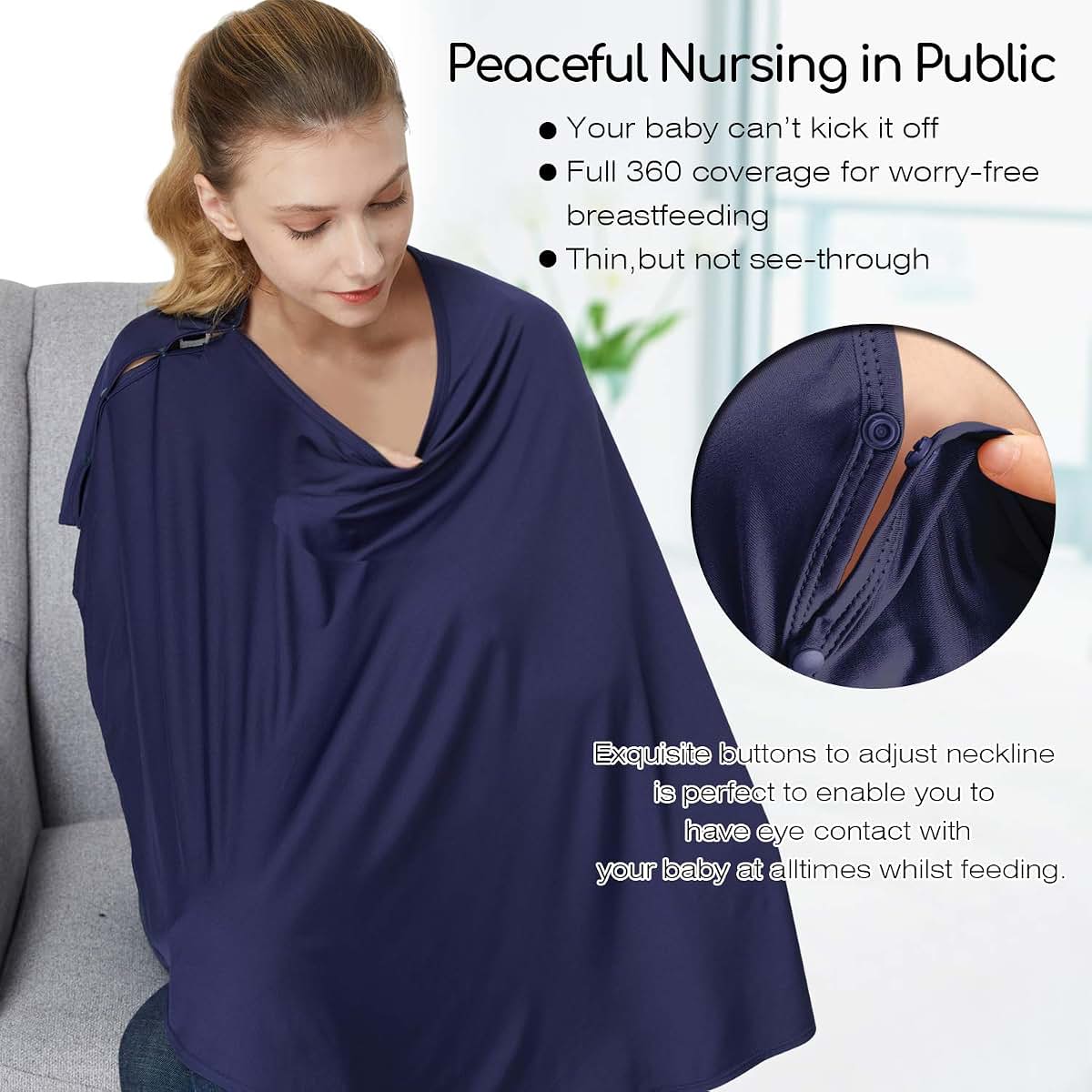 Kefee Kol Nursing Cover and Baby Poncho in Blue (photo 2)