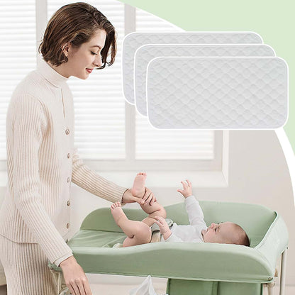 CNAFGBGG Waterproof Changing Pad, 3-Pack Washable Cotton Mat, 27x14 Inch