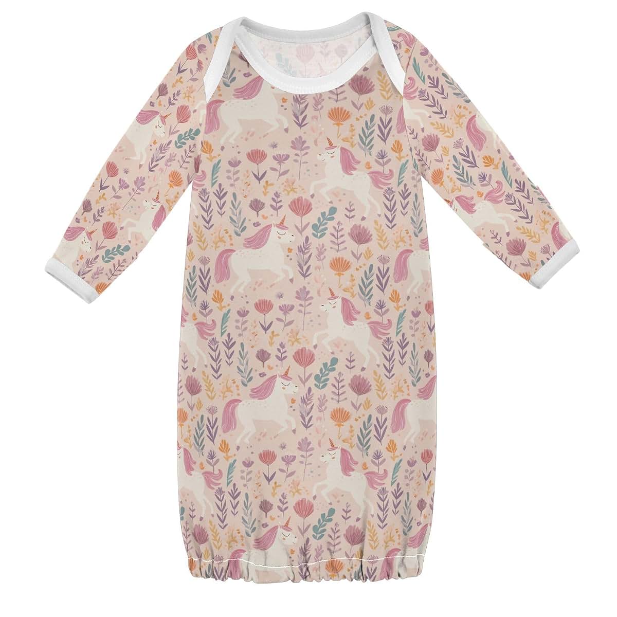 decor gift Funny Pink unicorns Baby Infant Sleeper Gown Comfy Sleepwear 1-Piecing Pajamas Cotton ropas para ninas bebes