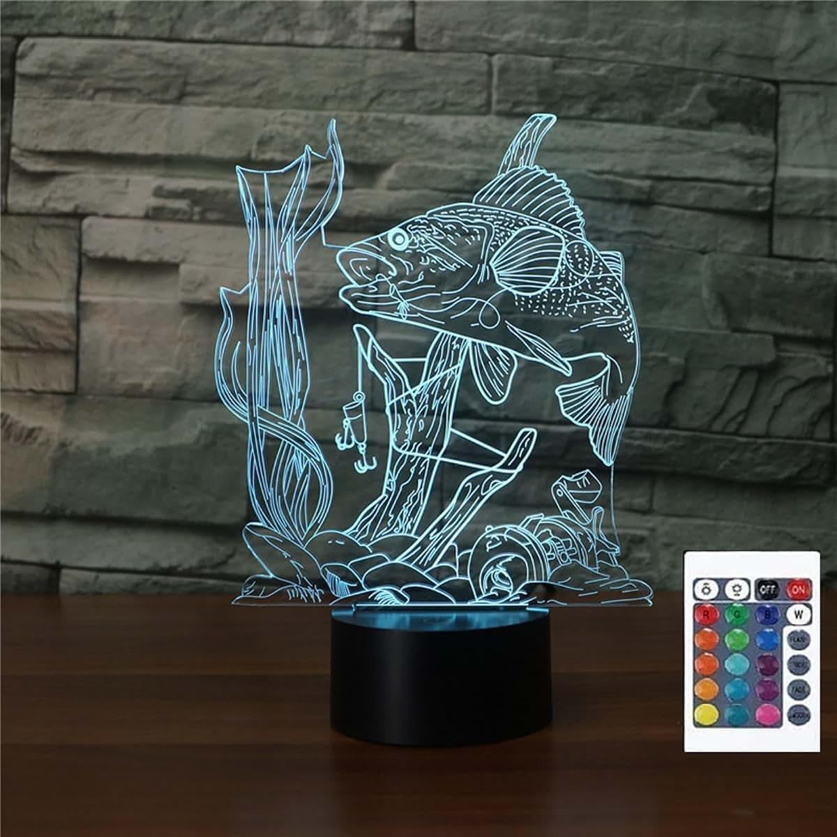 Fishing 3D Illusion Night Light for Kids Room Decoration