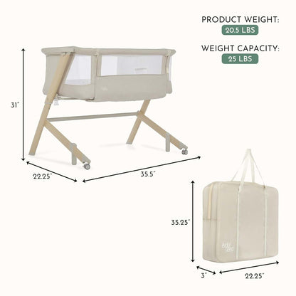 Evolur Stellar Bassinet & Bedside Sleeper – Adjustable Height Bedside Crib for Newborns, Breathable Mesh Sides (photo 3)