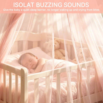 Jwthee Mosquito Net for Bed, Bed Canopy, Princess Round Dome Canopy Bed Curtains Hanging Bed Net Room Castle Play Tent