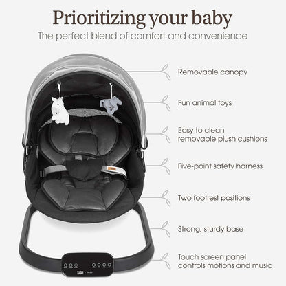 Evolur Comfort Cocoon Baby Swing with Bluetooth and Remote Control (photo 4)