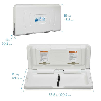 ECR4Kids Horizontal Wall-Mounted Baby Changing Station (photo 2)