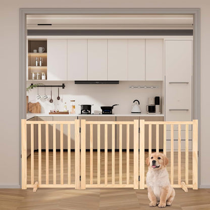 OutdoorVibe Wooden Freestanding Dog Gate 3 Panel H:24” (photo 3)
