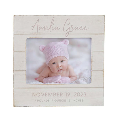 Personalization Universe Personalized Simple And Sweet Baby Girl Shiplap Frame