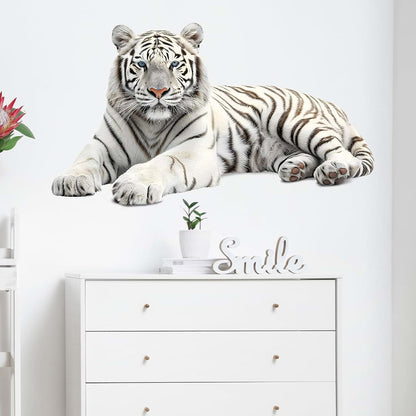RoyoLam Lying White Tiger Wall Decal Removable Waterproof Vinyl