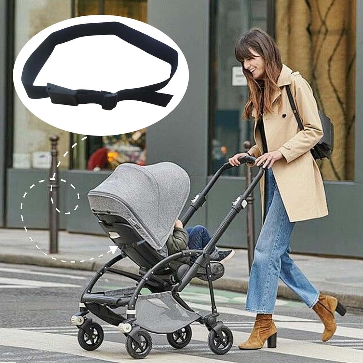 YCNBGFRD Pram Sit Up Strap for Stroller Universal Sit Me Up Straps Upright Pram Seat Sit Up Strap for Babyzen Stroller (photo 3)