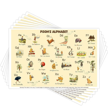 Winnie Pooh Bear Disposable Placemats for Kids Dining Table Mats