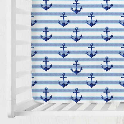 Nautical Life Navy Nautical Fitted Crib Mattress Sheets for Nursery Bedding