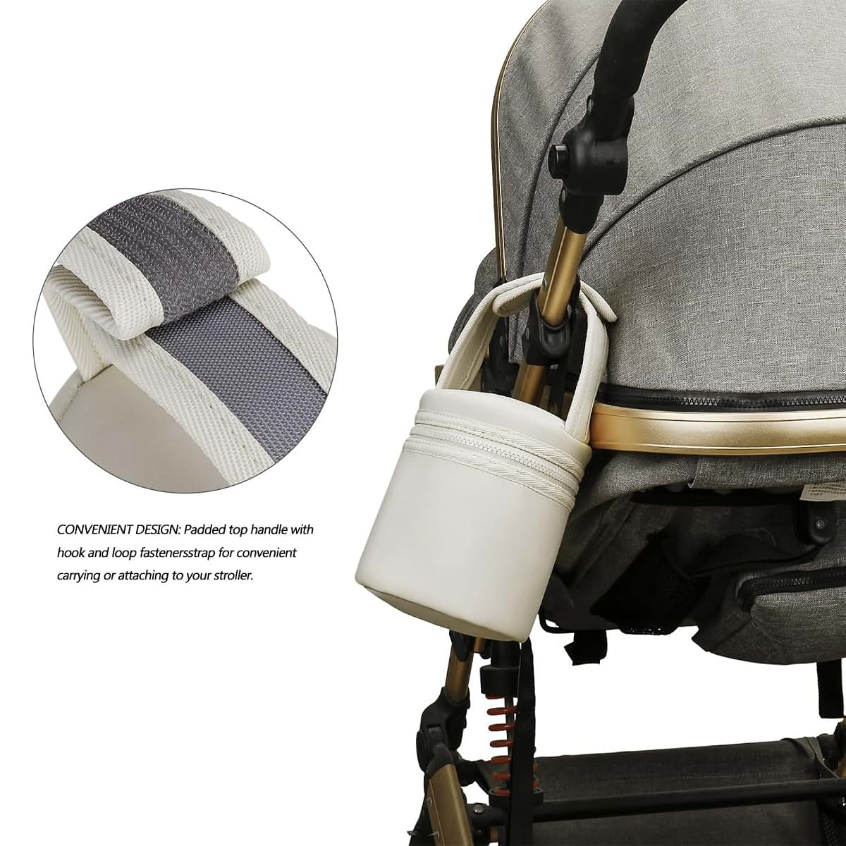 Montesy Watertight Insulated Baby Bottle Storage Bag, Off White (photo 2)