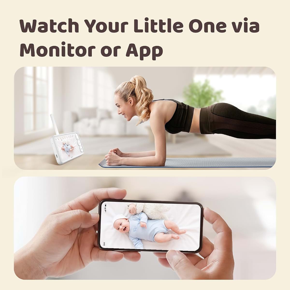 Netvue Peekababy Smart WiFi Baby Monitor with 1080P Camera and 5" HD Display