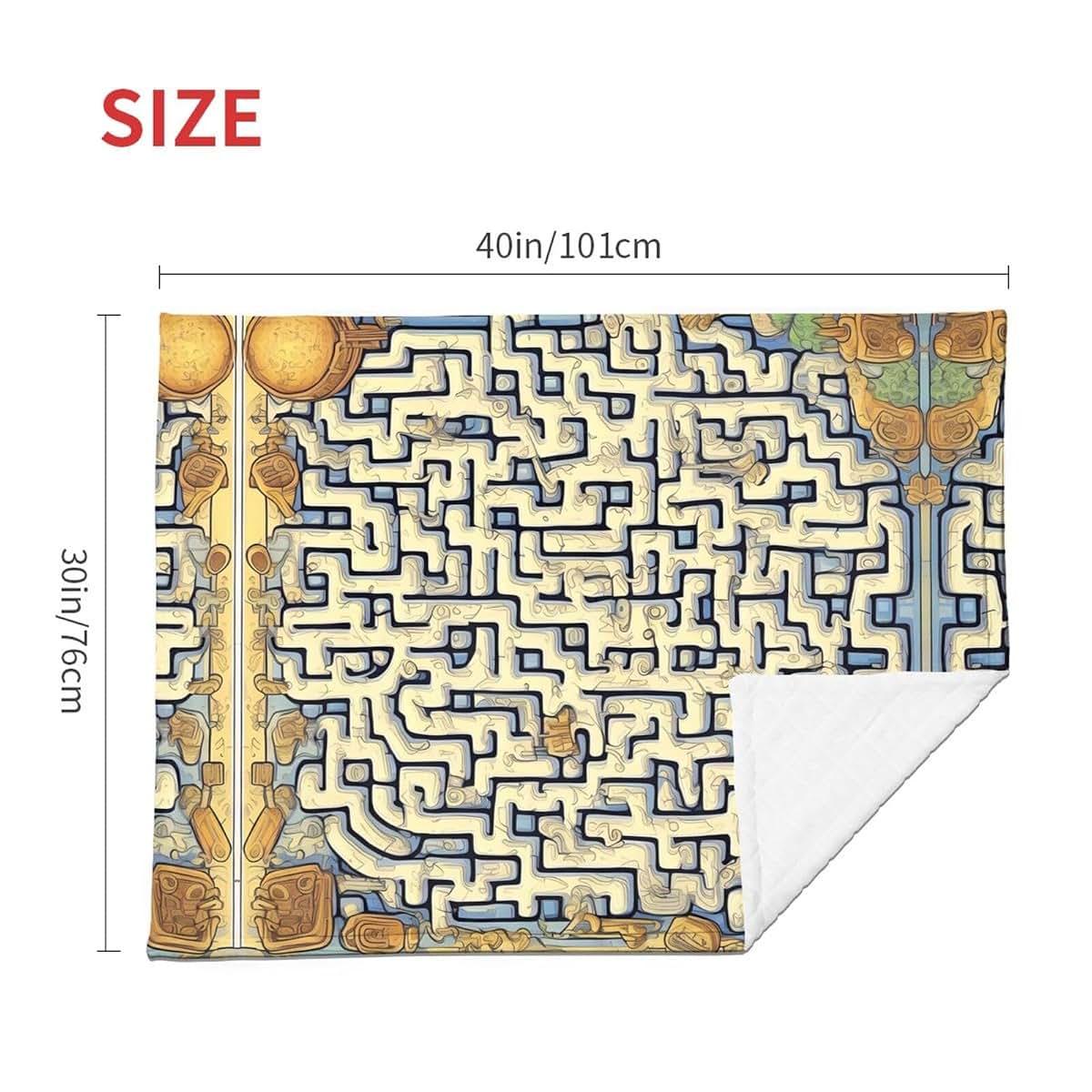 WBQLSL Labyrinth Treasure Map Pattern Baby Blanket 30"x40" Crib nap Blanket Newborn Gift (photo 3)
