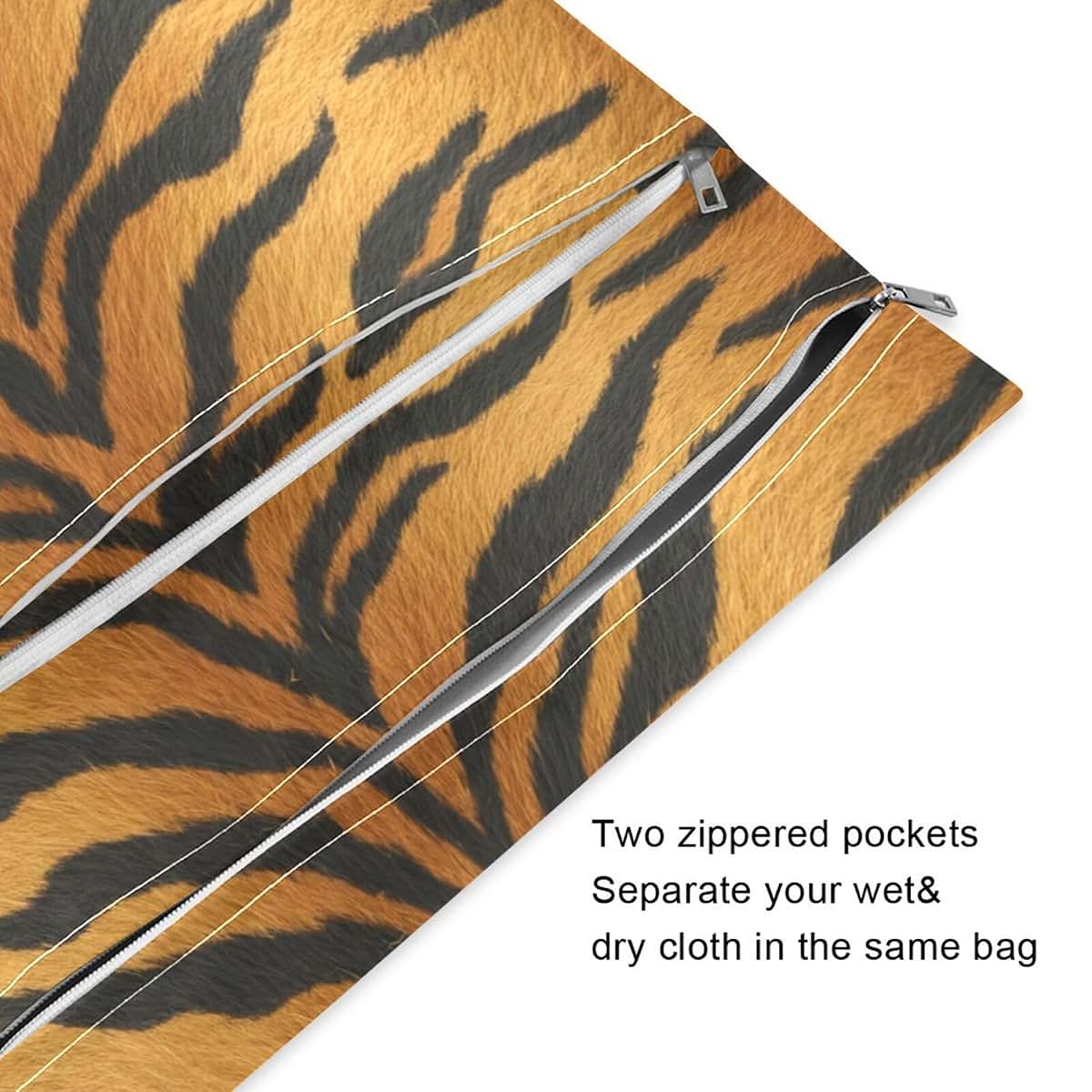 Tigers Pattern Wet Dry Bag Set for Travel Organizer Storage