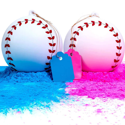 Winsharp Gender Reveal Baseball Set: Pink and Blue Powdered Balls for Party Supplies