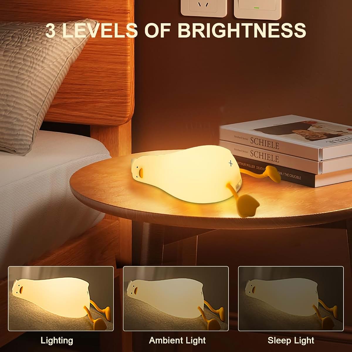 Ocegaoem Benson Squishy Duck Night Light for Nursery & Room Decor