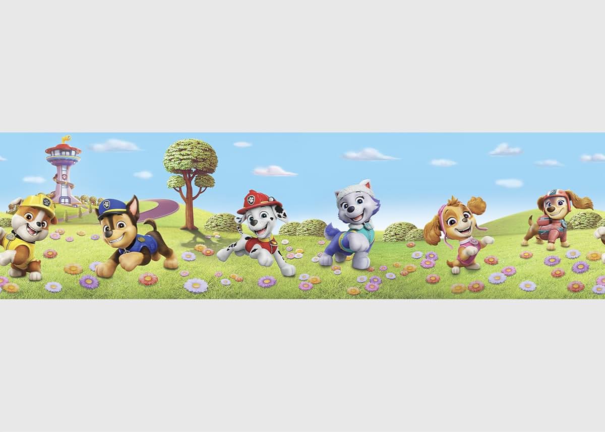AG Design Paw Patrol Flower Field Self-Adhesive Wall Border