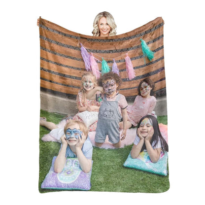 JOYXBUY Custom Blanket with Photo Customized Blankets, Birthday Souvenir Gifts Personalized Baby Blanket, Baby Boy Girl