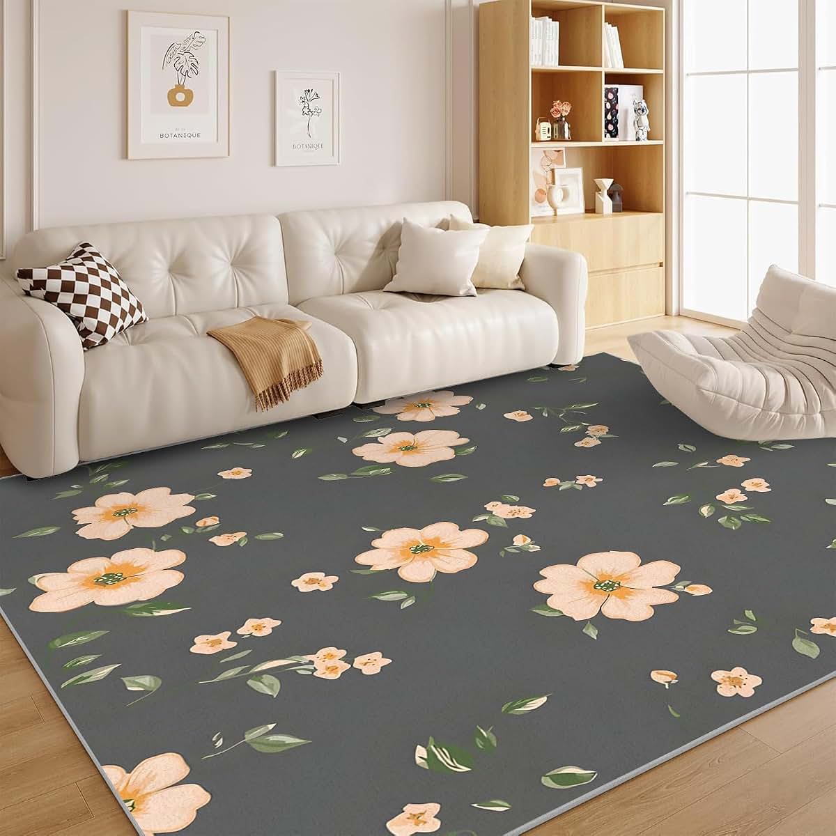 Dyausi Floral Area Rug 3x5 Rectangular Washable Floor Mat