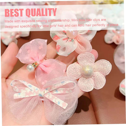 Nidone Baby Girl Hair Clips With Pearl Bead And Flower Designs, 40 Piece Set (photo 3)