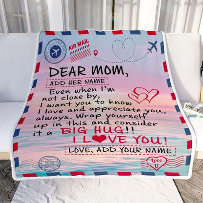 TeesReal Personalized to My Mom Blanket from Daughter Son Children Letter Mail to Mom Gifts Happy Birthday Gifts Mommy (photo 2)