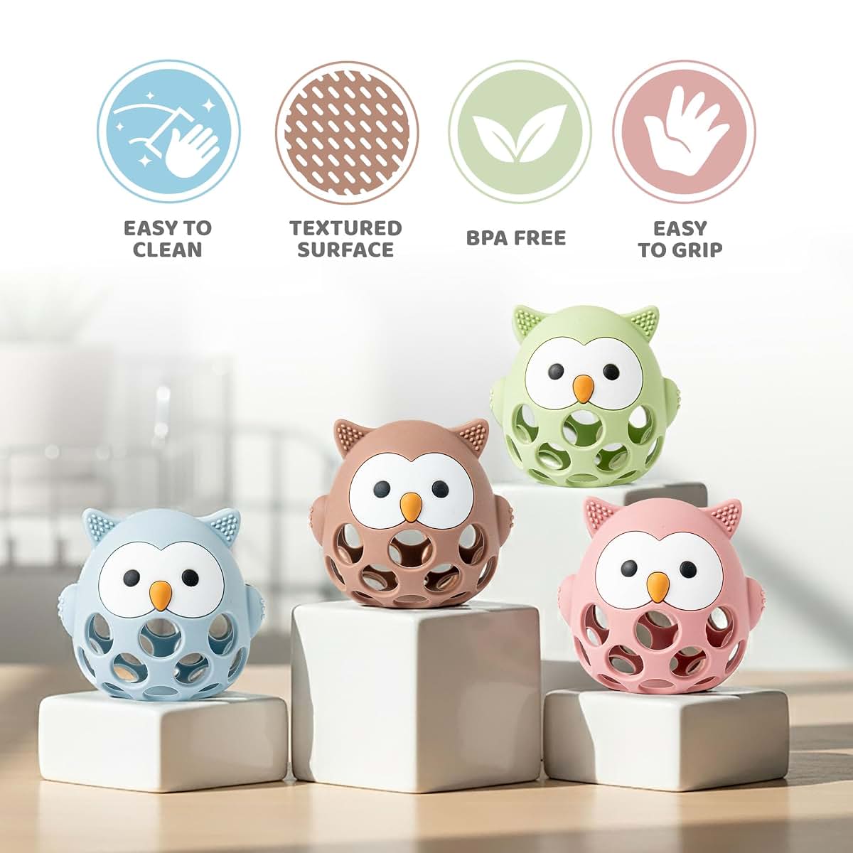 Baby's Way Owl Silicone Teething Toy (photo 2)