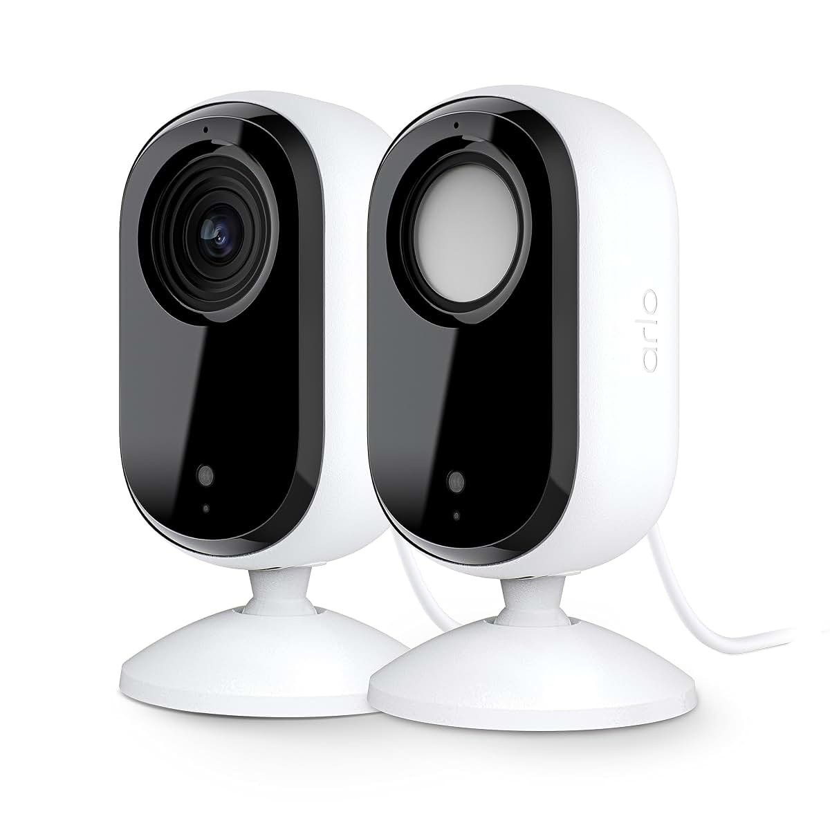 Arlo Essential Indoor Security Camera 2K 2-Camera Bundle, White, Wired Plug-in