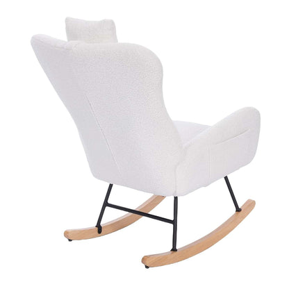 BJZHH Suitable for Living Room Bedroom Teddy upholstered Baby Rocking Chair, Comfortable, Strong, Durable, Lightweight