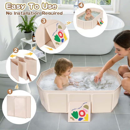 Trelc Collapsible Baby Bathtub, Portable Foldable Toddler Bath