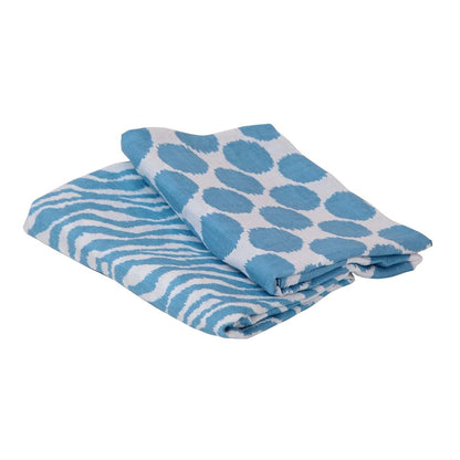 Bacati Ikat Blue/Grey 4 Piece Crib Set with Muslin Swaddles