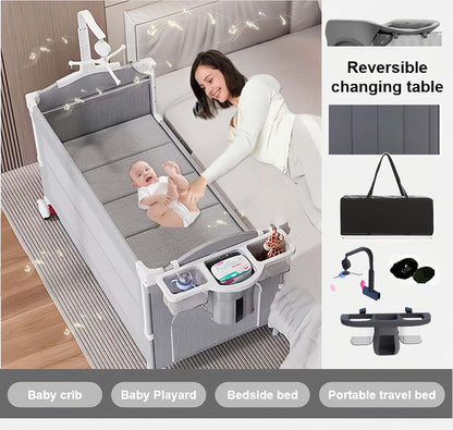 Doraystar Pack and Play Bedside Crib | Foldable Portable Travel Bassinet