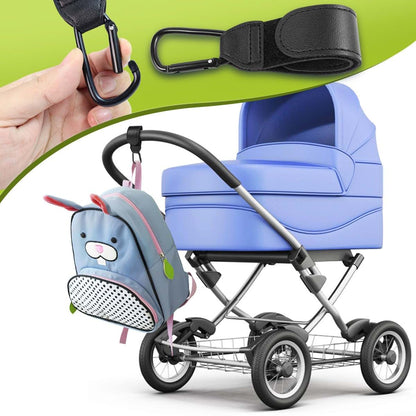 Taefuwr 4 Pack Stroller Hooks, Adjustable Carabiner Clips for Bags