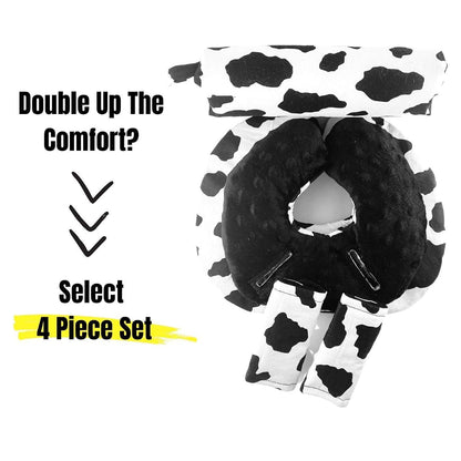 Little Tall Poppy Infant Car Seat Head Support Set, Cow Print, Newborn Head Rest, Baby Strap Covers, Carry Cushion (photo 4)