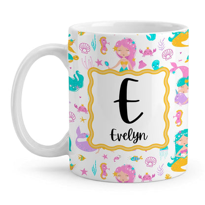 Printualist Personalized Coffee Mug for Kids, Custom Name & Initial Mug, 11oz & 15oz Hot Chocolate, Cocoa, Milk, Tea