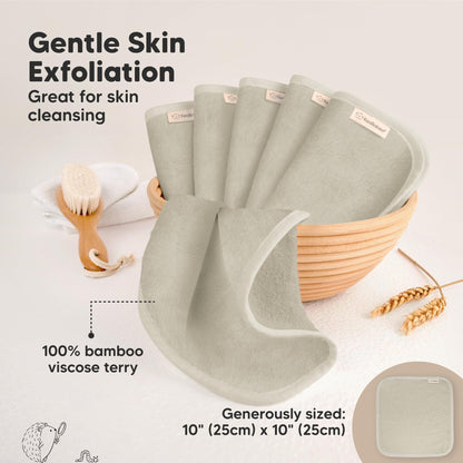 KeaBabies Soft Bamboo Washcloths 6-Pack