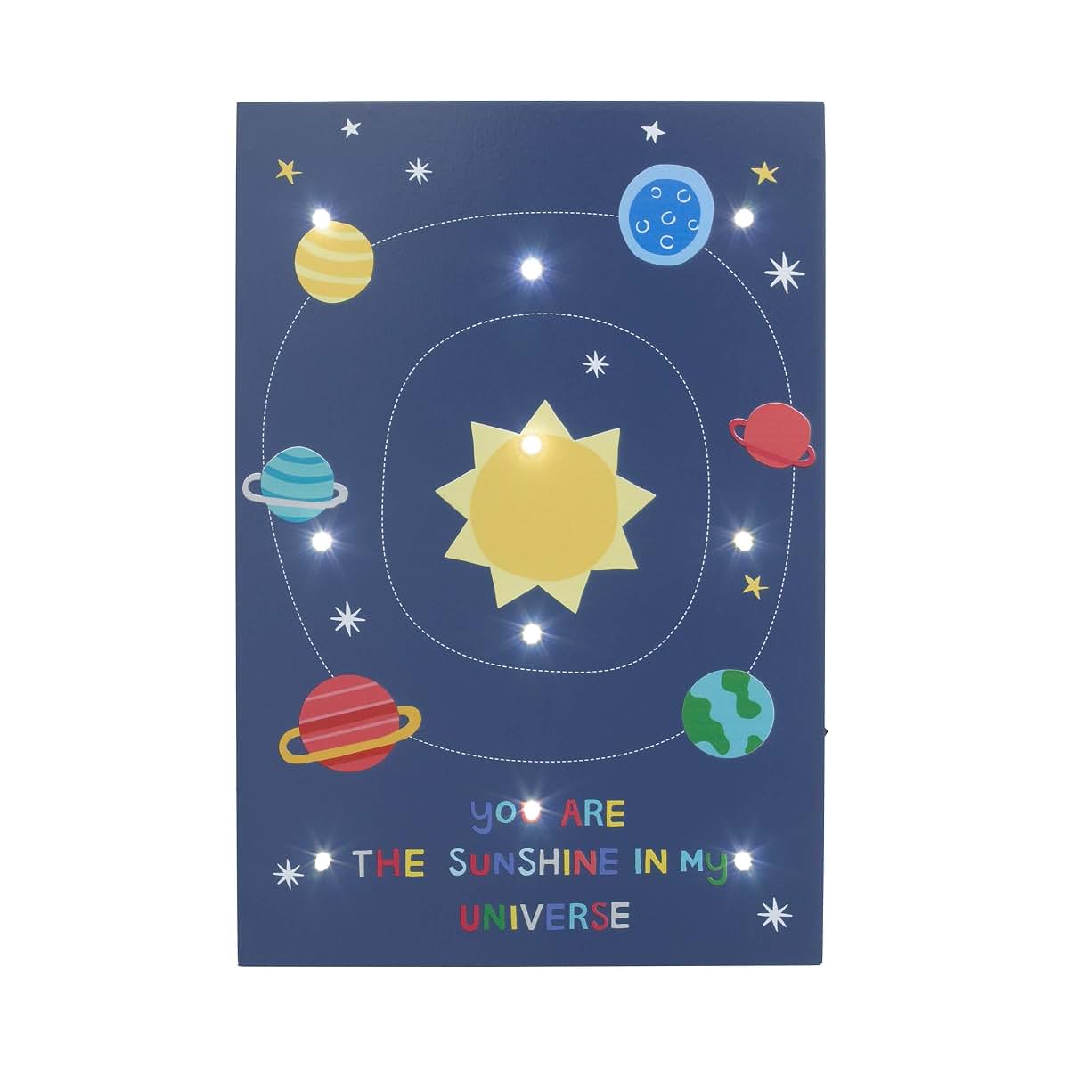 NoJo Solar System LED Lighted Wall Art, 8x12 Inch