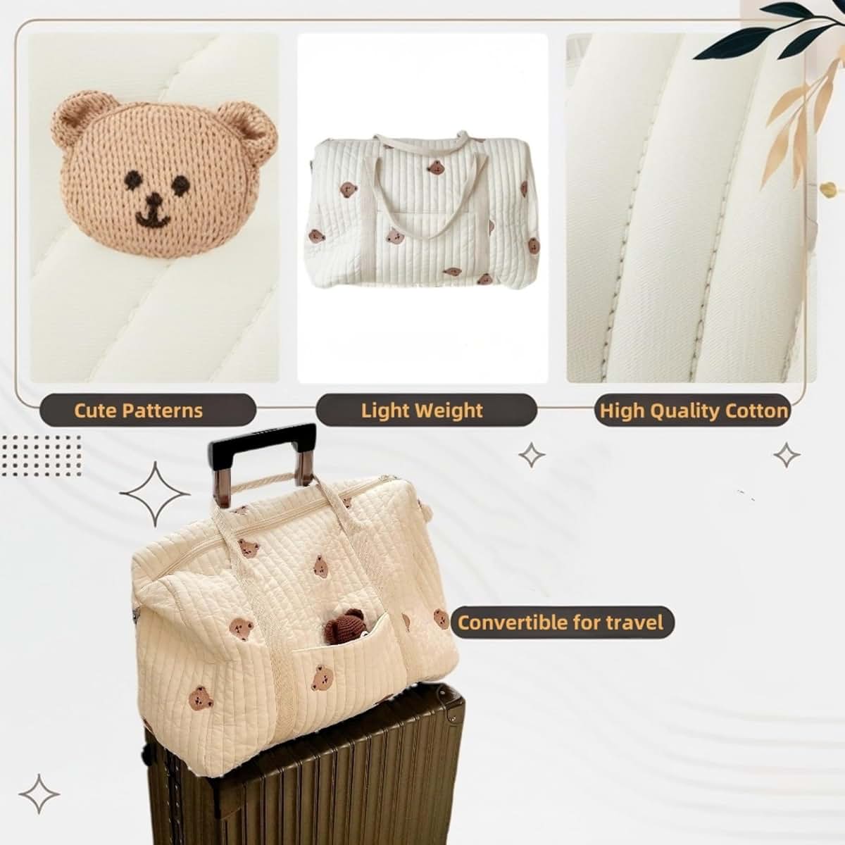 Diaper Bag Tote for Mommy - Large Capacity Hospital Storage Bag
