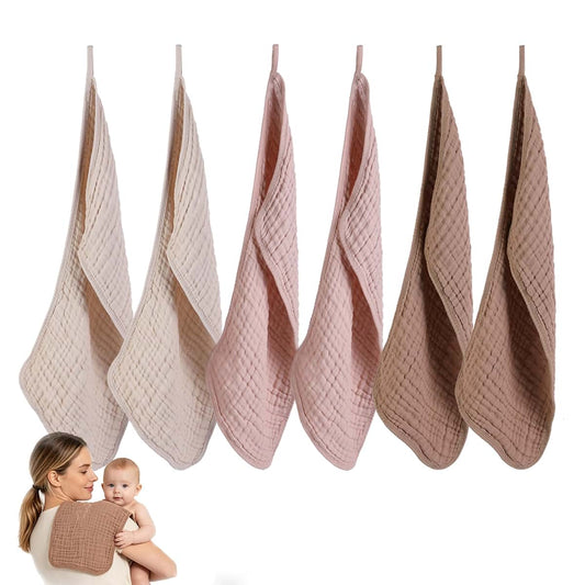 Pure Cotton Burp Cloth Gift Set – Absorbent 6-Pack for Newborns