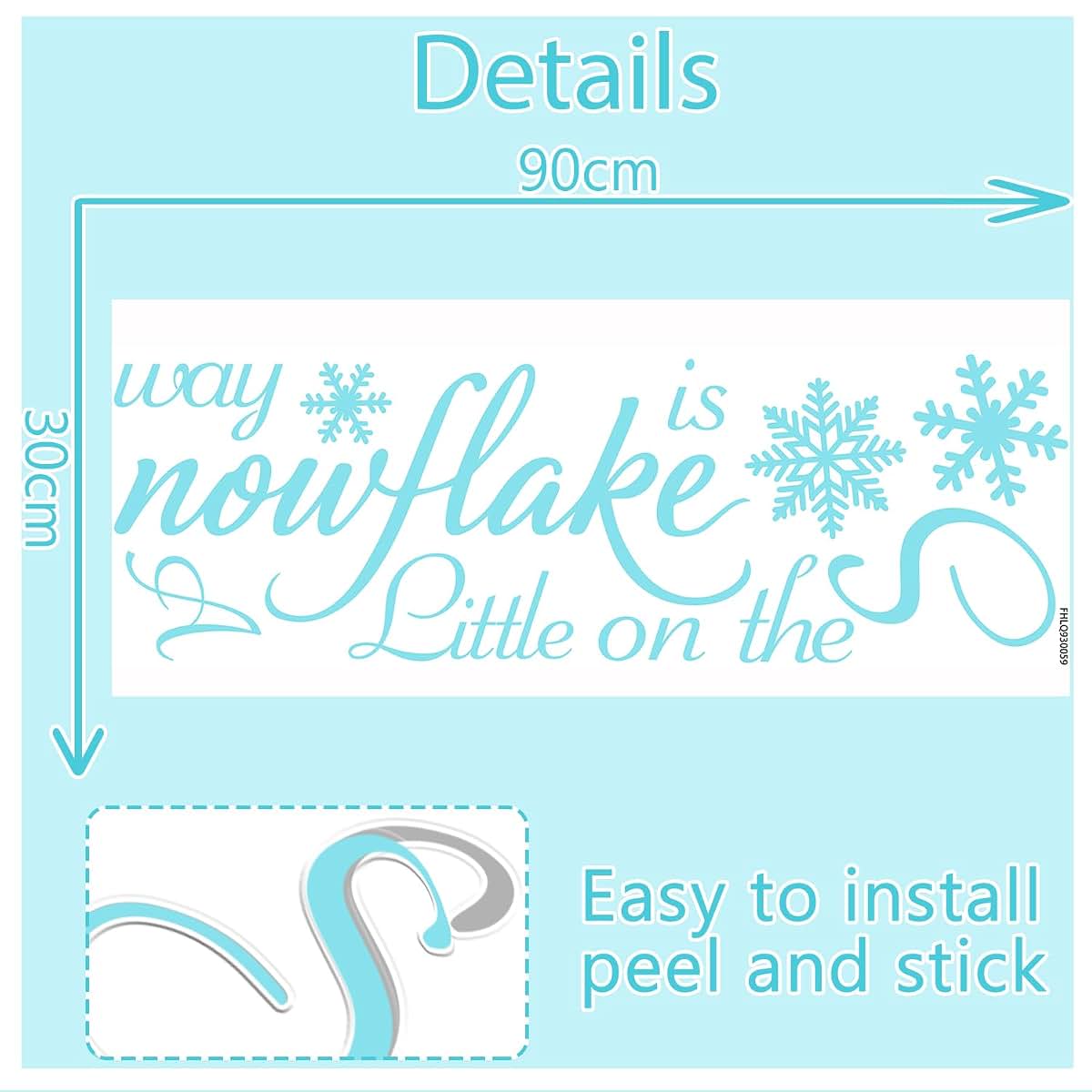 LANKBACK A Little Snowflake is on the Way Baby Shower Decal, Blue