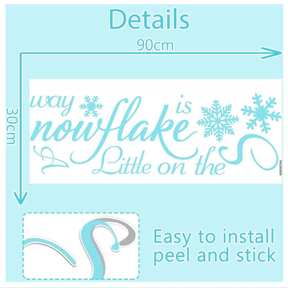 LANKBACK A Little Snowflake is on the Way Baby Shower Decal, Blue