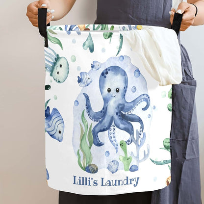 Joyestore Underwater-Creatures-Sea-Turtle-Octopus Storage Bin, Waterproof Oxford Fabric Clothes Basket Organizer for (photo 2)