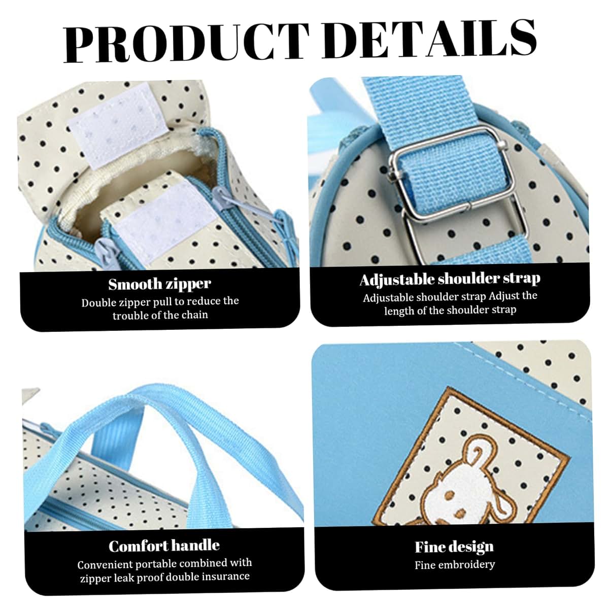 Comebachome Baby Diaper Bags, 5pcs Waterproof Diaper Bag Tote with Handbags, Milk Bottle Bags, Lunch Bag & Mat, Travel (photo 4)