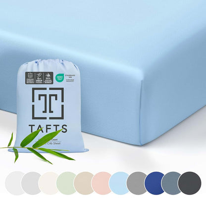 Tafts 100% Viscose Fitted Crib Sheets, Girls, Boys & Unisex, 8 Inch Deep Pocket, Standard Crib & Toddler Mattress